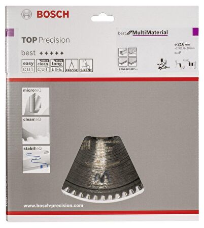 Bosch Farklı Malzeme Kesimi için 216*30 mm 64 Diş Daire Testere  M.Material 2608642097